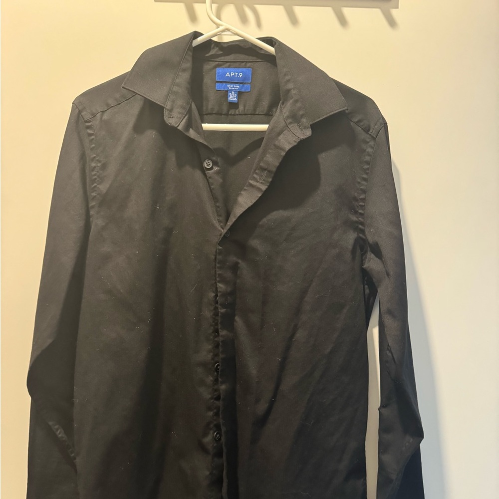 APT9 Black Button-Up Shirt